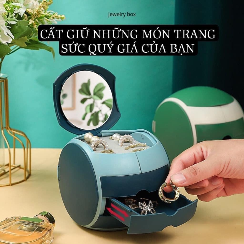 HỘP ĐỰNG TRANG SỨC HÌNH PHI THUYỀN CAO CẤP CÓ GƯƠNG NHIỀU NGĂN TIỆN LỢI