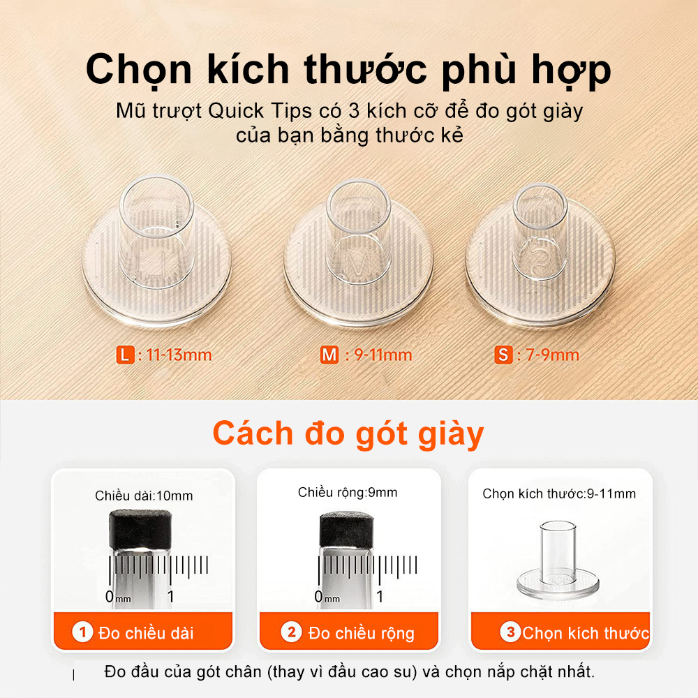 Nút bọc giày cao gót bộ 18 nút chống trơn trượt giảm tiếng ồn