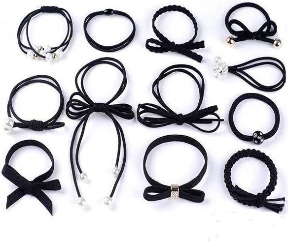 Hộp 12 dây nơ chun buộc tóc các mẫu siêu yêu