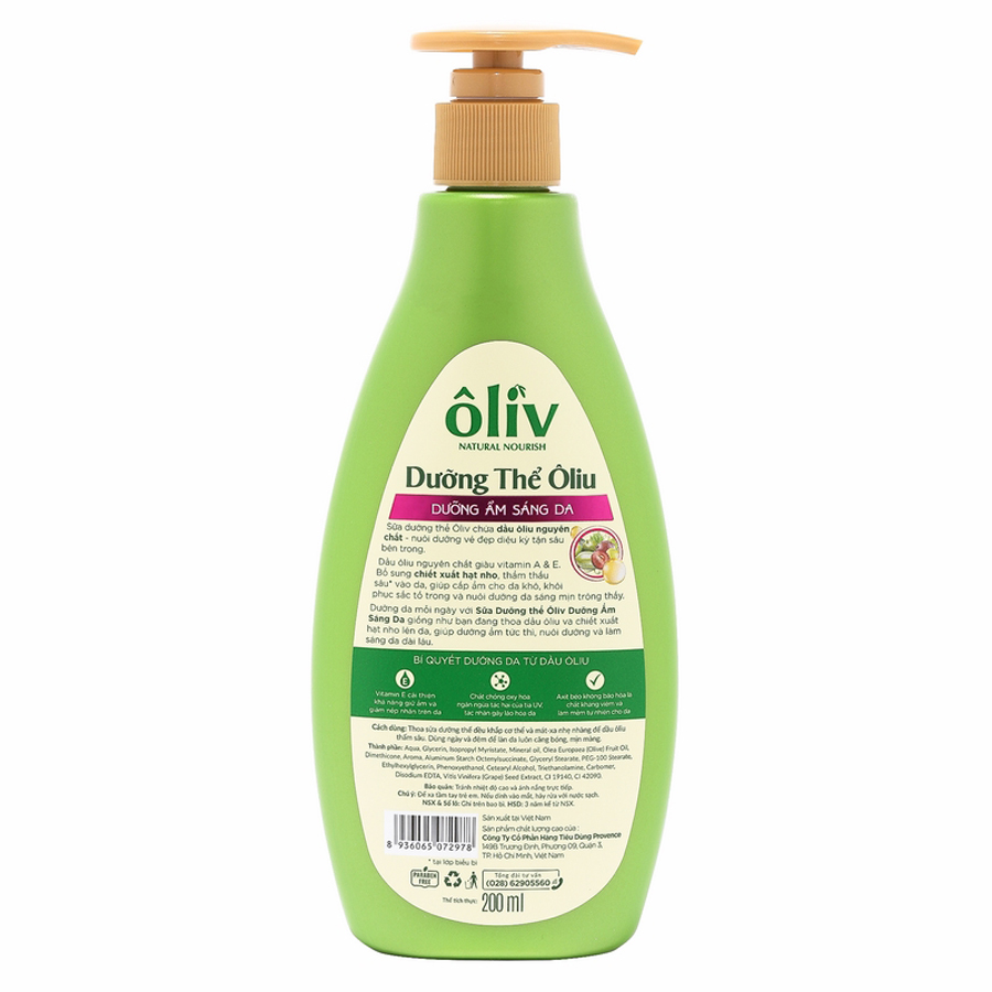 Sữa Dưỡng Thể Dưỡng Ẩm Sáng Da Ôliv Natural Nourish