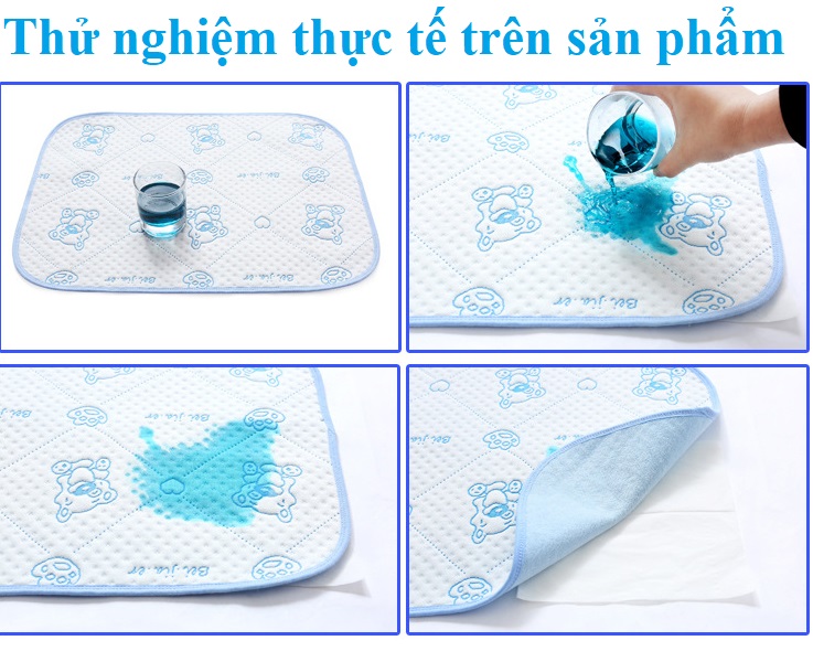 Thảm Chống Thấm, Lót Chống Thấm 4 Lớp Cho Em Bé - Tặng Khẩu Trang (Màu Ngẫu Nhiên)