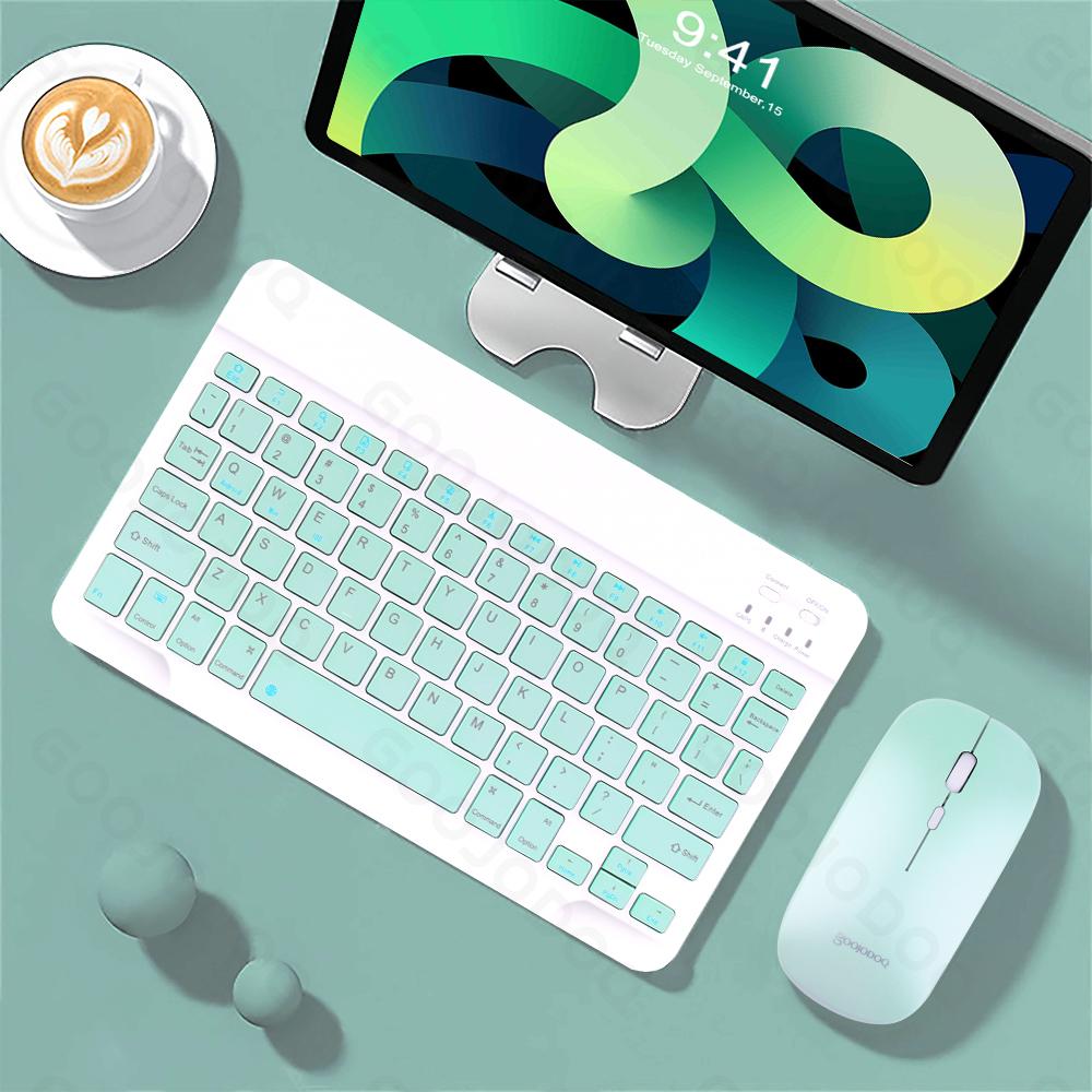 Bàn Phím Mini Không Dây Và Chuột Bàn Phím Bluetooth Cho iPad Pro 12 2021 Tecaldo Bluetooth Cho Xiaomi Samsung iPad Bàn Phím