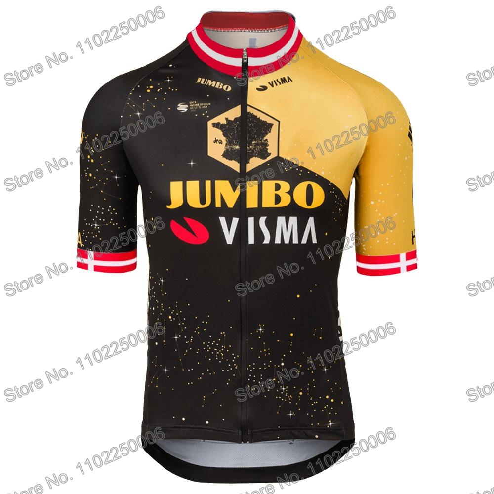 2023 Jumbo Visma Chuyến Lưu Diễn Pháp TDF Đi Xe Đạp Quần Áo Đan Mạch Bỉ Slovenia Bộ Quần Áo Đạp Xe Xe Đạp Đường Bộ Áo Sơ Mi Phù Hợp Với MTB Maillot Color: 8 Size: XXS