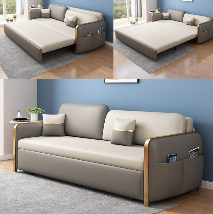 Sofa giường đa năng hộc kéo tay viền cao cấp HGK-24 ngăn chứa đồ tiện dụng Tundo KT 1m8
