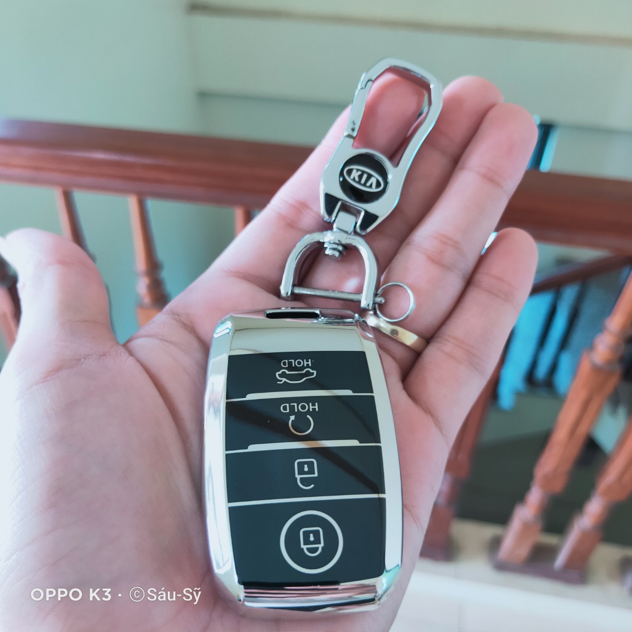 Bao chìa khoá ô tô các dòng xe Kia Morning, Sorento, Soluto  silicon mạ crom Full hộp