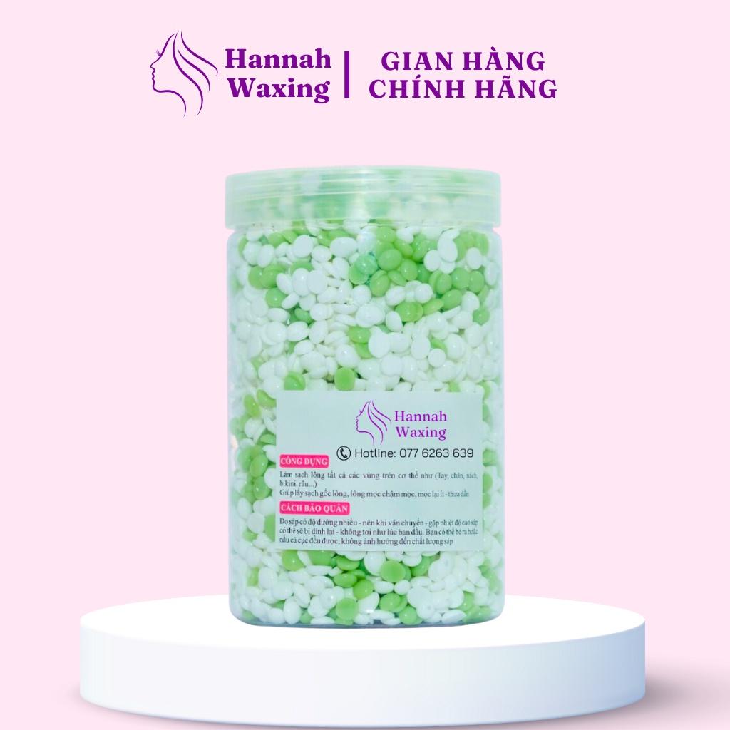 [CHE TÊN] Sáp Wax Lông Mix Trà Xanh + Sữa Dừa Chuyên Dụng Wax Bikini Tặng Kèm Que HANNAH WAXING