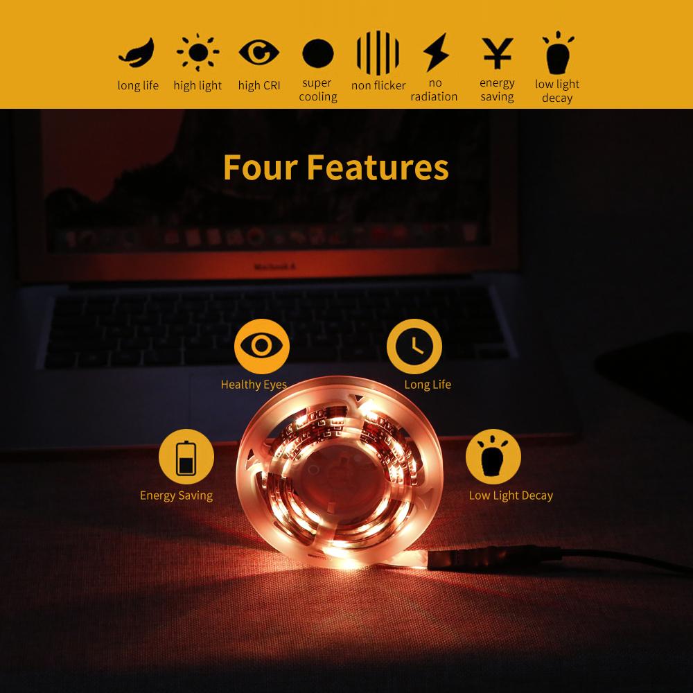 Dải Đèn RGB linh hoạt Điốt băng 5V chiếu sáng nền USB Được cấp nguồn 3 phím