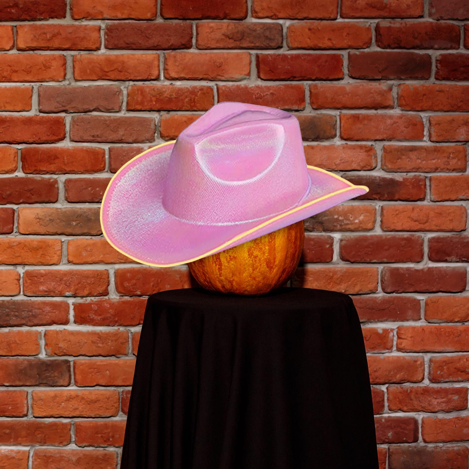 LED Cowboy Hat, Light up Cowboy Hat, Headwear Fancy Dress Headgear Cowgirl Hat Western Hat for Role Play Engagement Halloween Music Festival