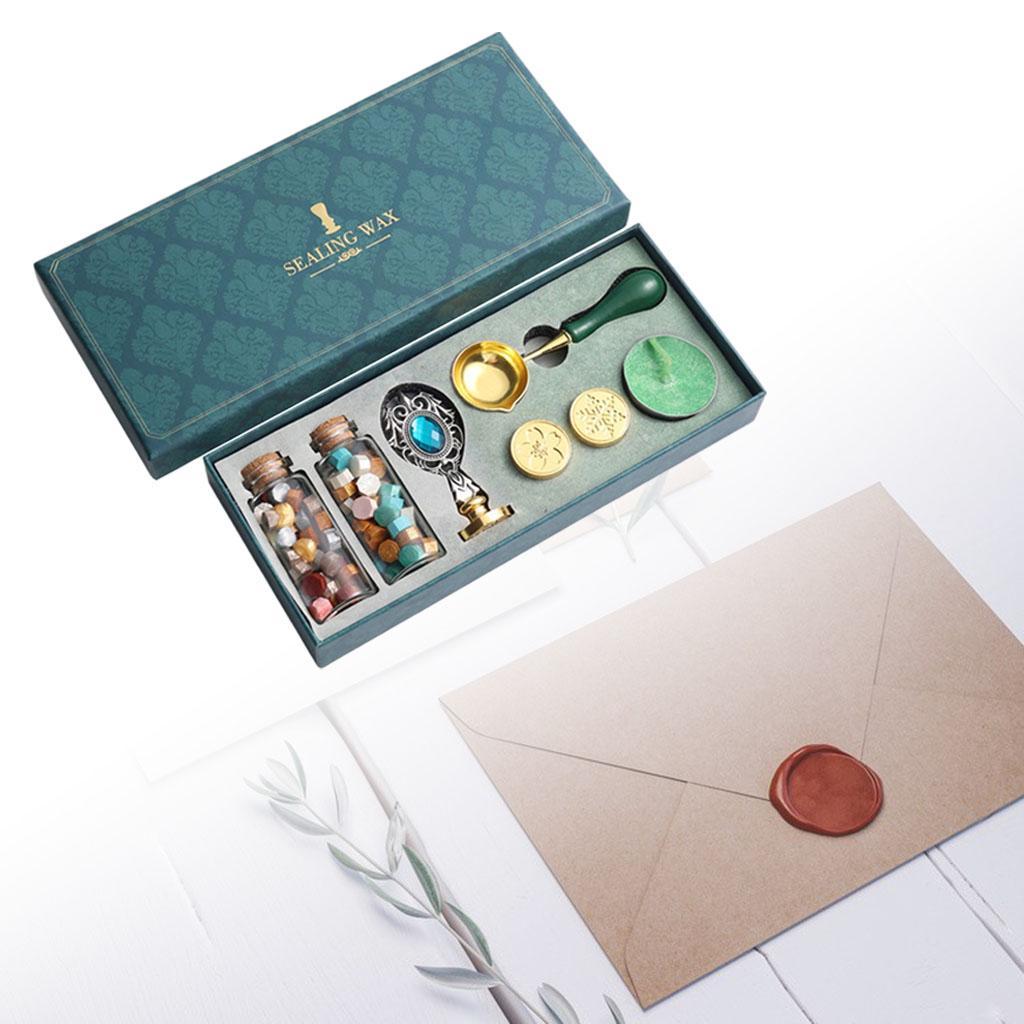 2x Retro Sealing Wax Set with Gift Box for Wedding Invitation Letter Card