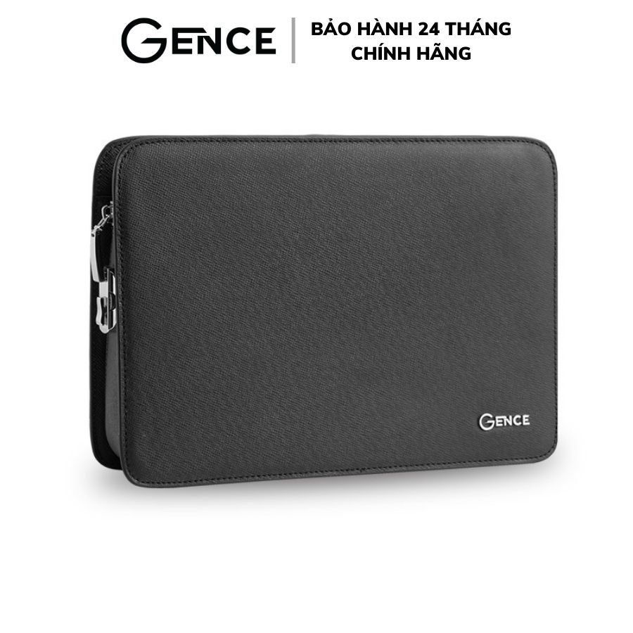 Clutch Nam Cầm Tay Da Bò Taiga Chính Hãng Gence, Ví Cầm Tay Nam Công Sở Khóa Số CK14 Màu Đen