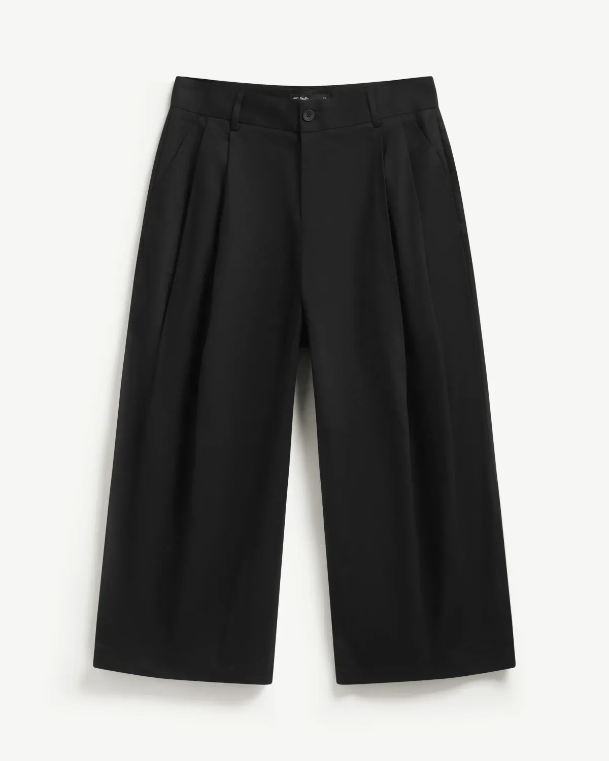 Quần dài nam màu đen ống rộng xếp ly form Barrel - ROUTINE 10S26PCA017