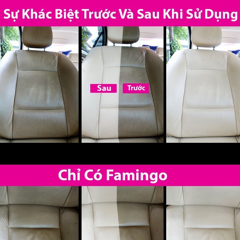 Xịt bọt đa năng vệ sinh nội thất ô tô xe hơi tẩy vết bẩn bề mặt nỉ da nhựa vải Flamingo 650ml F002