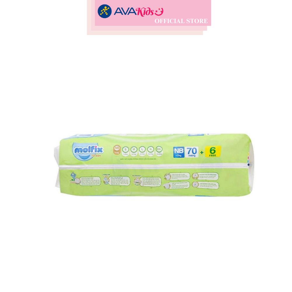 Tã dán Molfix thiên nhiên size NB 70 + 6 miếng (Dưới 5 kg)