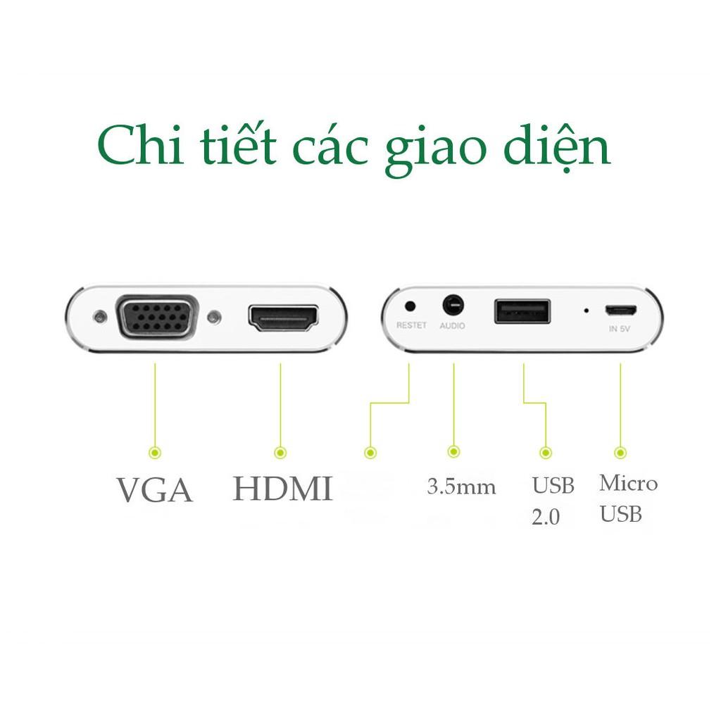 Bộ chuyển đổi đa năng UGREEN US228 Lightning, Micro USB, Type-C sang HDMI và VGA- Hàng chính hãng