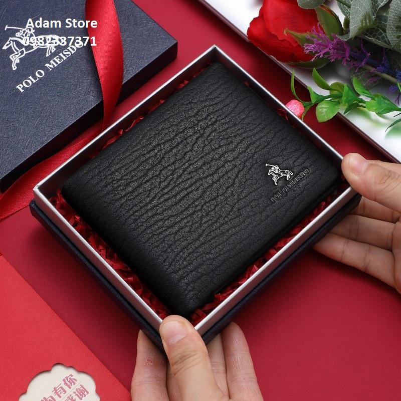 Ví Da Bò Nam Cao Cấp POLO MEISDO Full Hộp Phù Hợp Làm Quà Biếu Tặng Sinh Nhật PL37