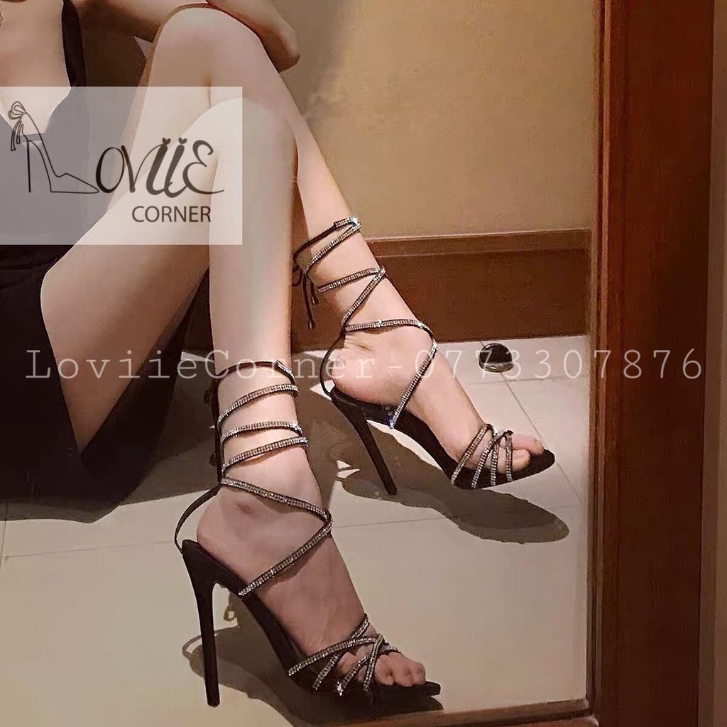 SANDAL CAO HÓT LOVIIECORNER - GUỐC NỮ QUAI CHÉO MẢNH ĐÍNH ĐÁ - GIÀY CHIẾN BINH THỜI TRANG - G221048