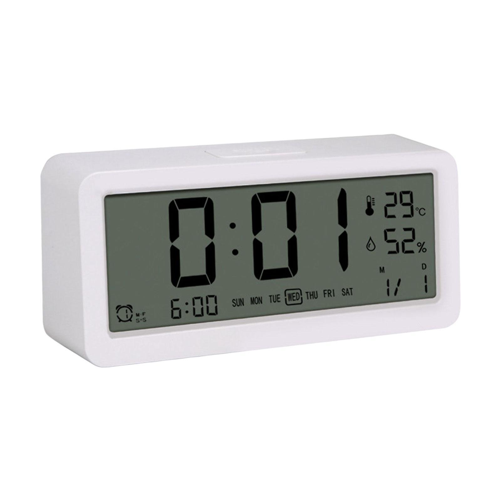 Digital Alarm Clock Temperature Humidity Display for Kids Tabletop Bedroom
