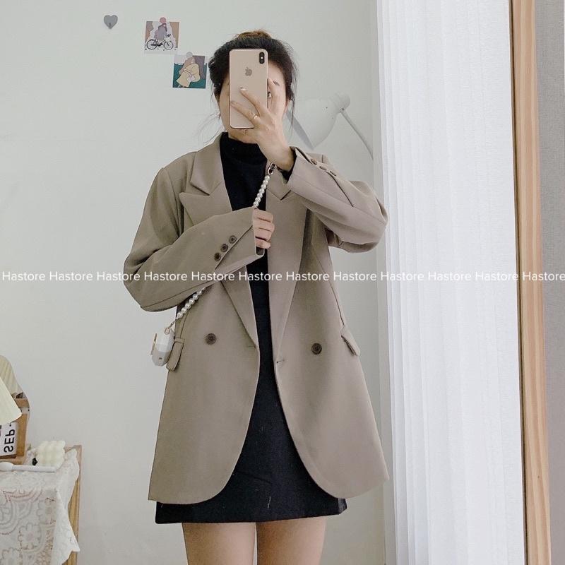 Khoác Blazer tay cài khuy xuất Hàn ( ảnh tự chụp )