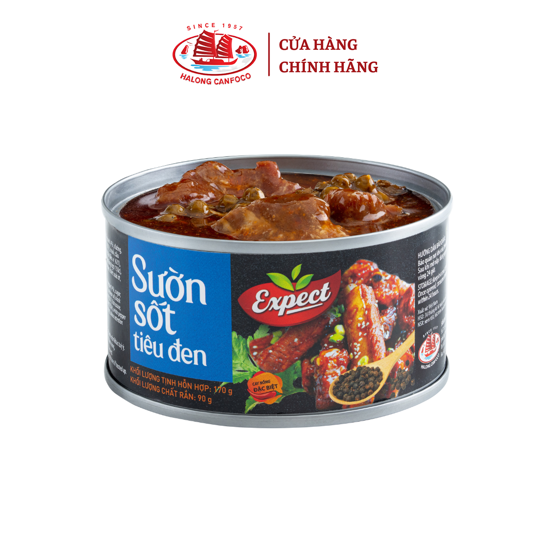 Sườn Sốt Tiêu Đen EXPECT 170g - Đồ Hộp Hạ Long