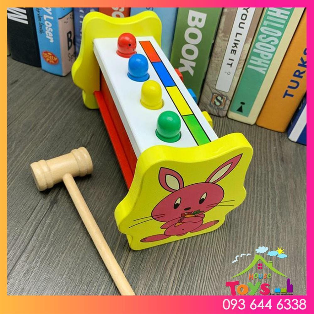 BỘ ĐỒ CHƠI ĐẬP CHUỘT HÌNH THỎ BẰNG GỖ