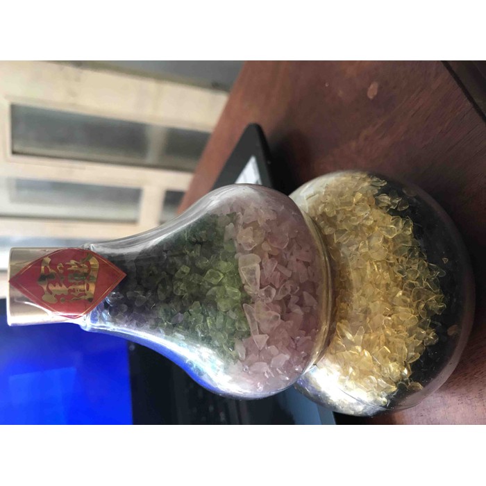 Tượng Hồ Lô phong thủy Hút Tài Thạch Anh đa sắc màu tự nhiên Anh Chị để bàn làm việc  bàn thờ Thần Tài Size vừa cao 15cm ngang 10cm ĐẸP ạ