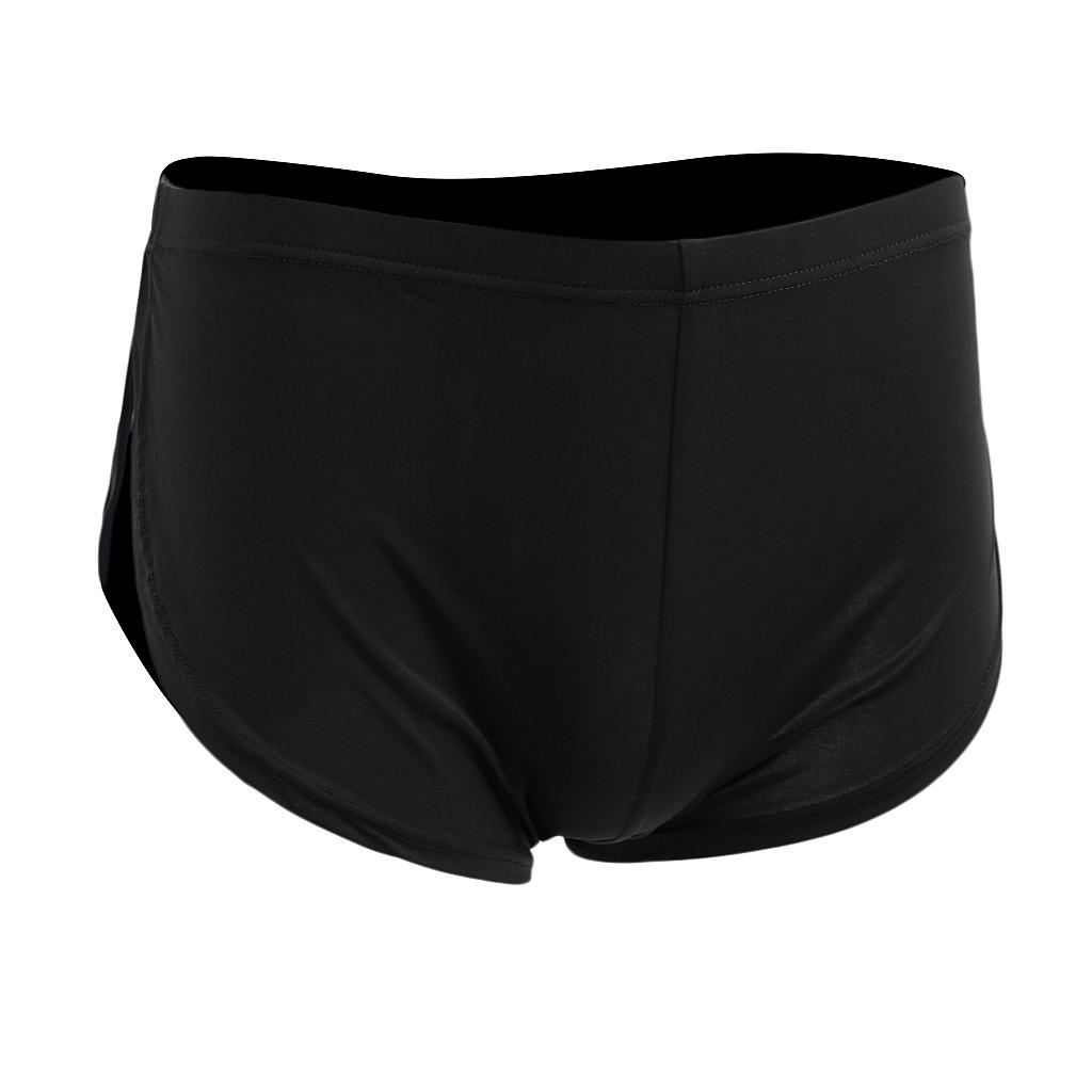 Soft Comfy Mens Side Split Solid Briefs Bulge Pouch Boxers Low Rise Sports Home Underwear Panties