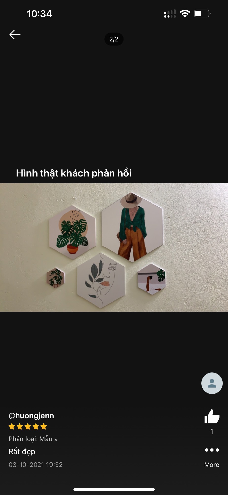 Set 3 Tranh Lục Giác Dán Tường Trang Trí Nhà Cửa Phong Cách Hiện Đại. LG01