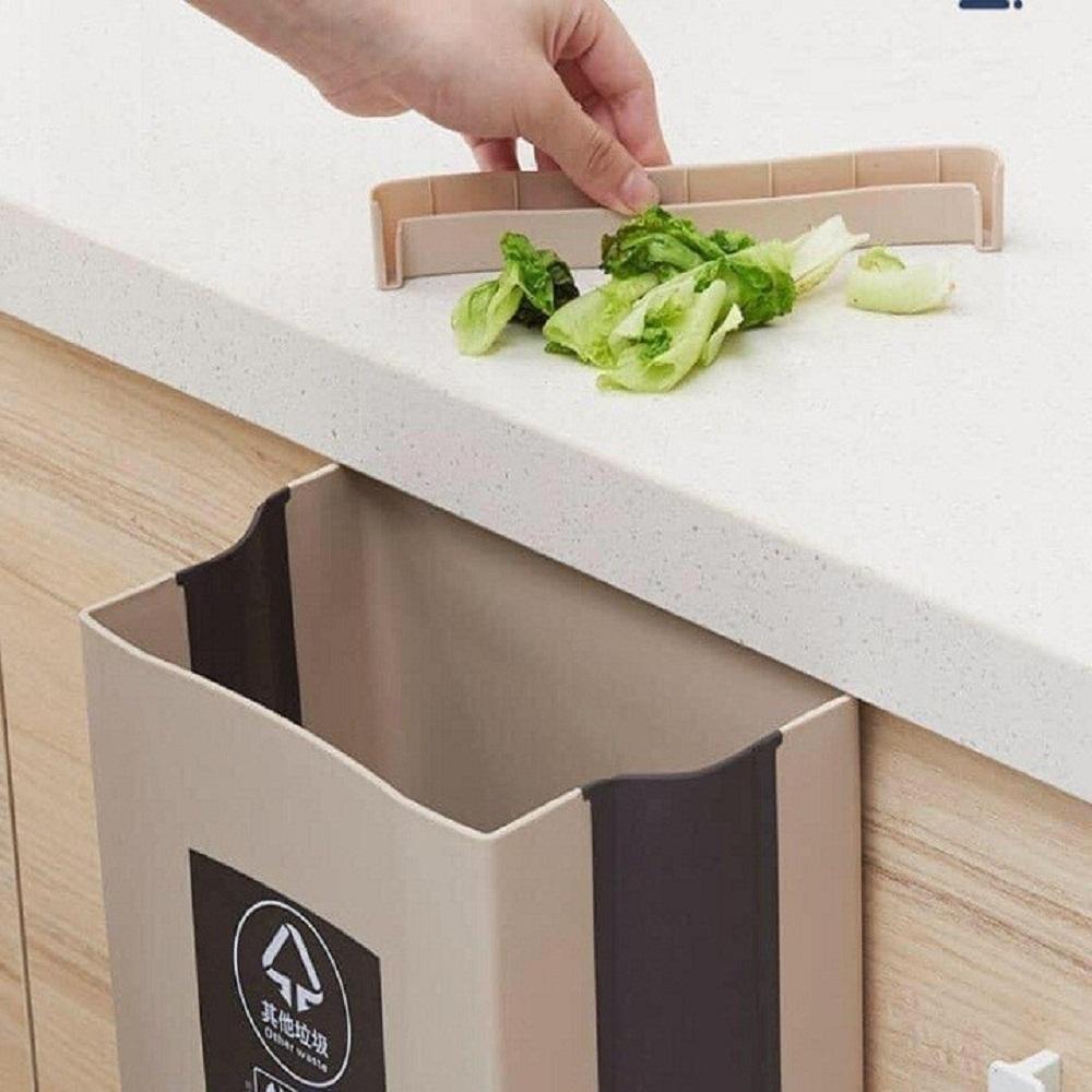 Thùng rác thông minh gấp gọn loại to treo tủ nhà bếp, trên ô tô tiện lợi