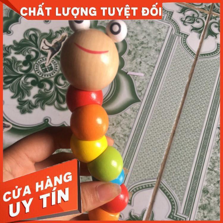 GIÁ SỐC- HCM- Con Sâu Gỗ_Đồ Chơi Con Sâu Gỗ Nhiều Màu Vui Nhộn Cho Bé Học Màu Sắc