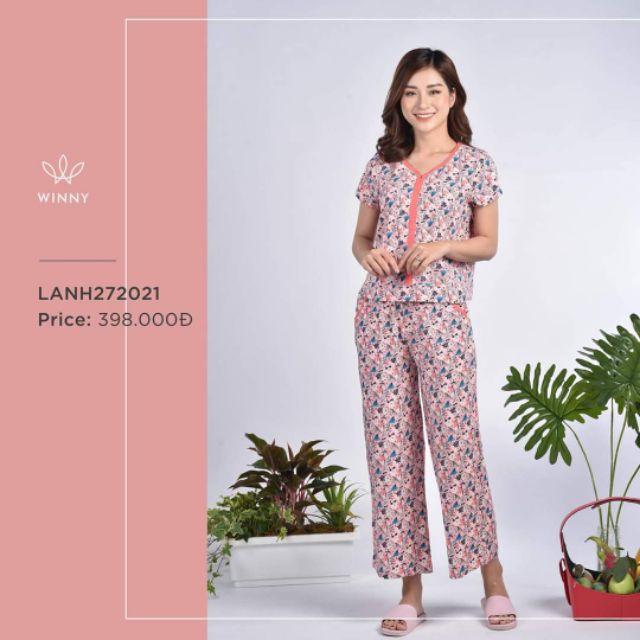 Bộ mặc nhà Winny áo cộc tay quần dài lanh 272021 Giá 398.000đ