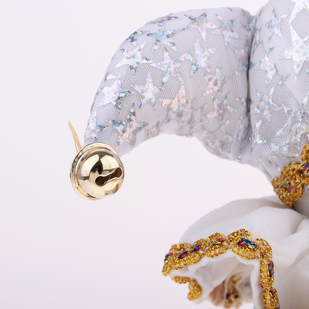 Porcelain Clown Doll Sweet Triangel Figures Model Festival Gift Home Office Desk Display Decoration, Classic White