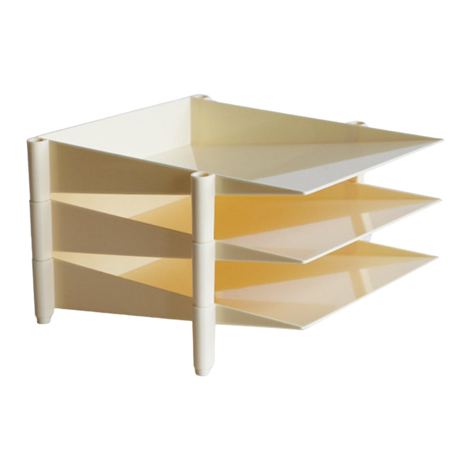 File Document Holder Paper Shelves Sorter Stackable Black