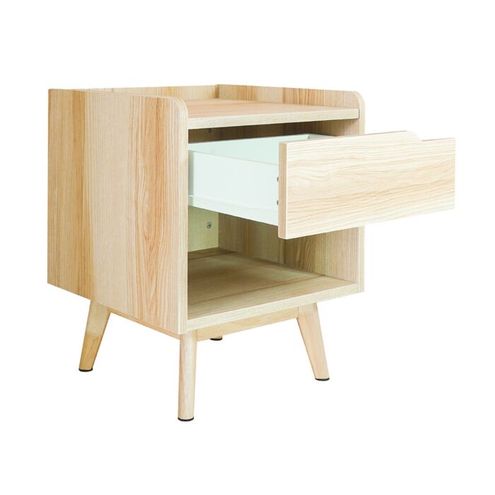 SB Furniture, KC-PLAY, Jabo Bedside Cabinet, Lindberg Oak Color, W40xD40xH50 cm.