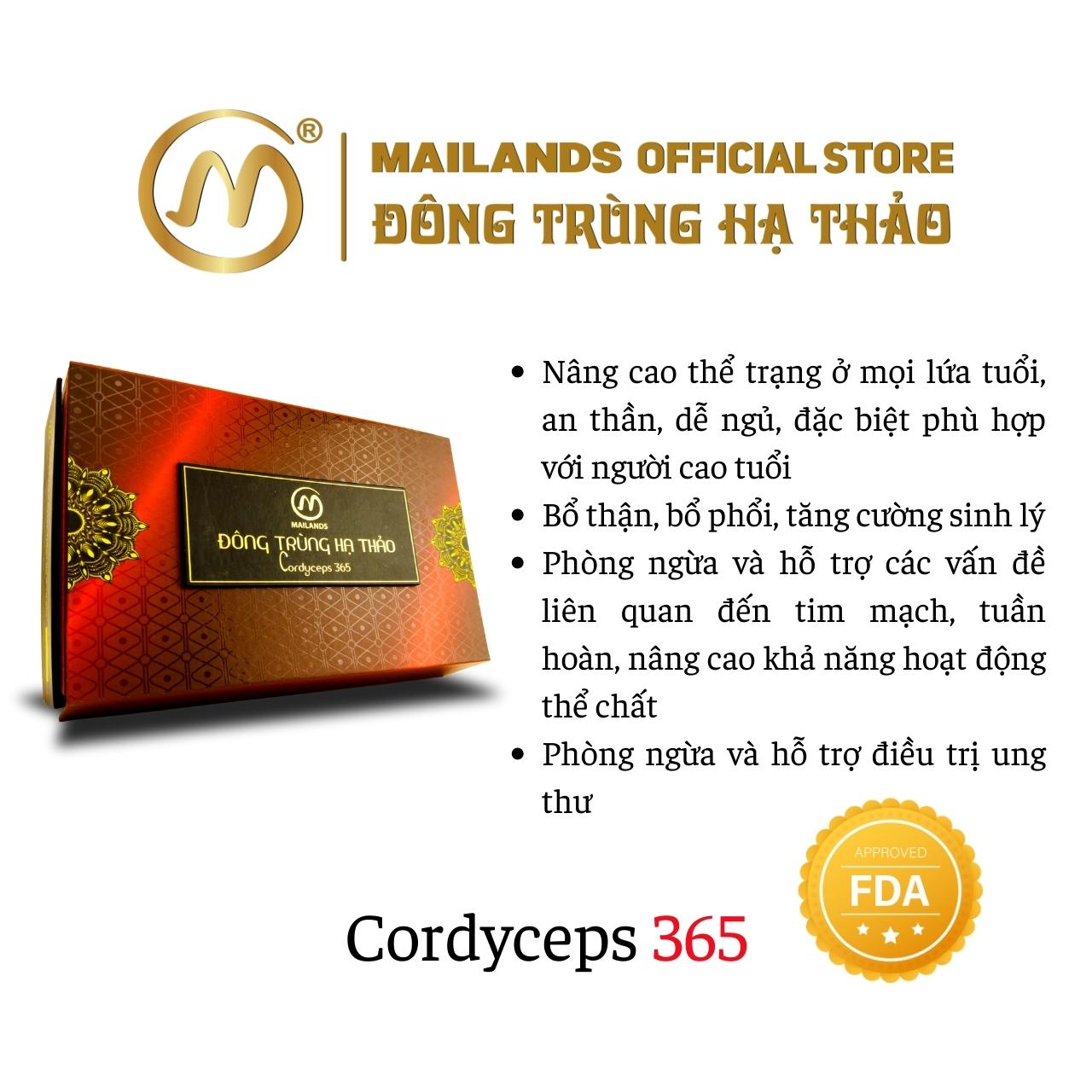 Đông Trùng Hạ Thảo MaiLands Cordyceps 365