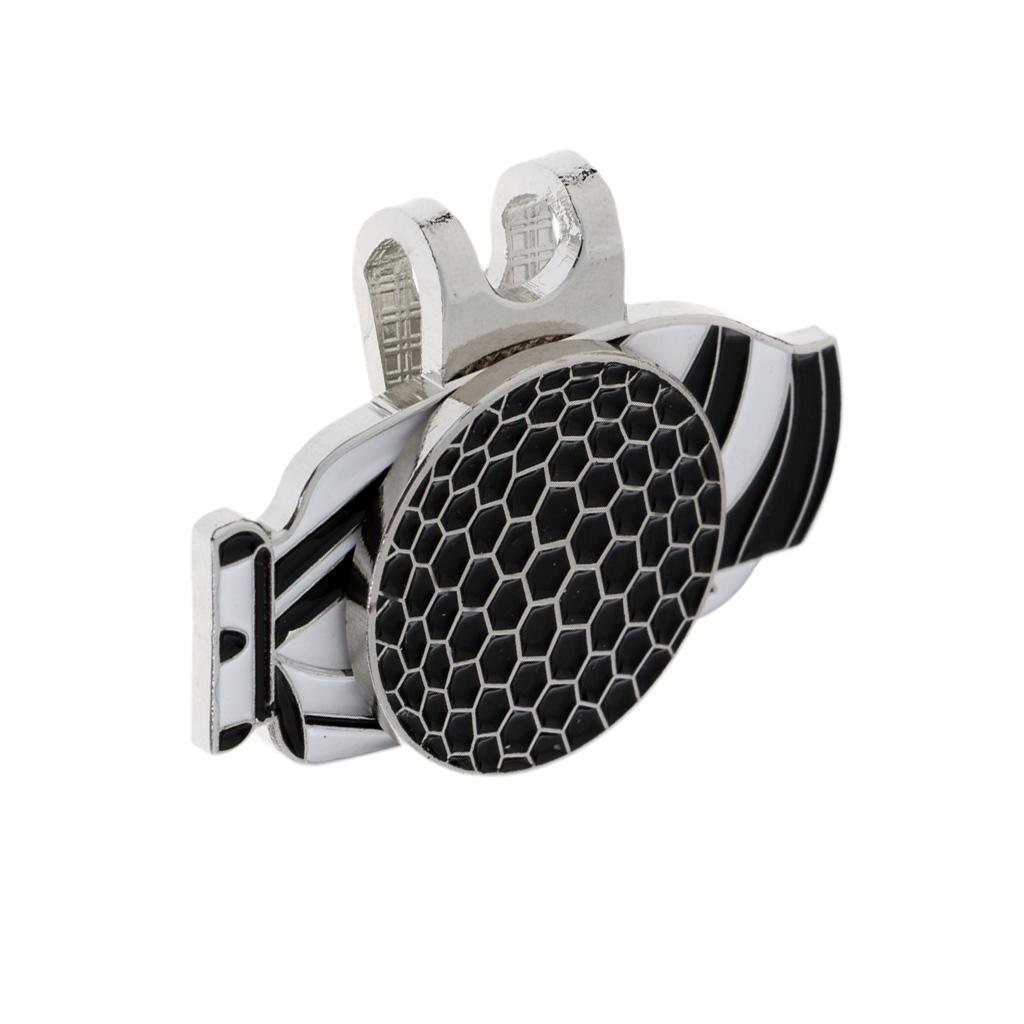 2-4pack Alloy Golf Ball Marker with Hat Clip Golf Accessories Black