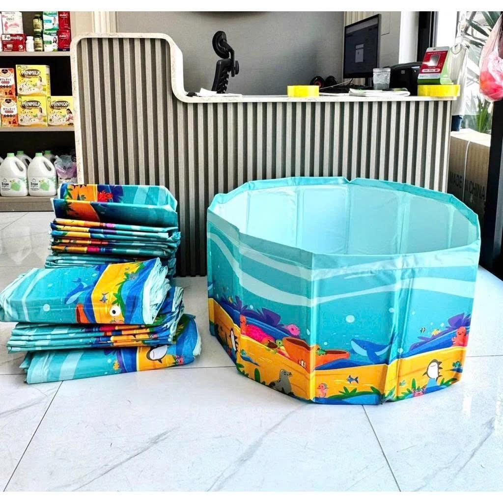 hồ bơi cho bé tại nhà,bể bơi cho bé,Không cần cài đặt và lạm phát,Có thể gập lại,PVC,Nhiều kích cỡ