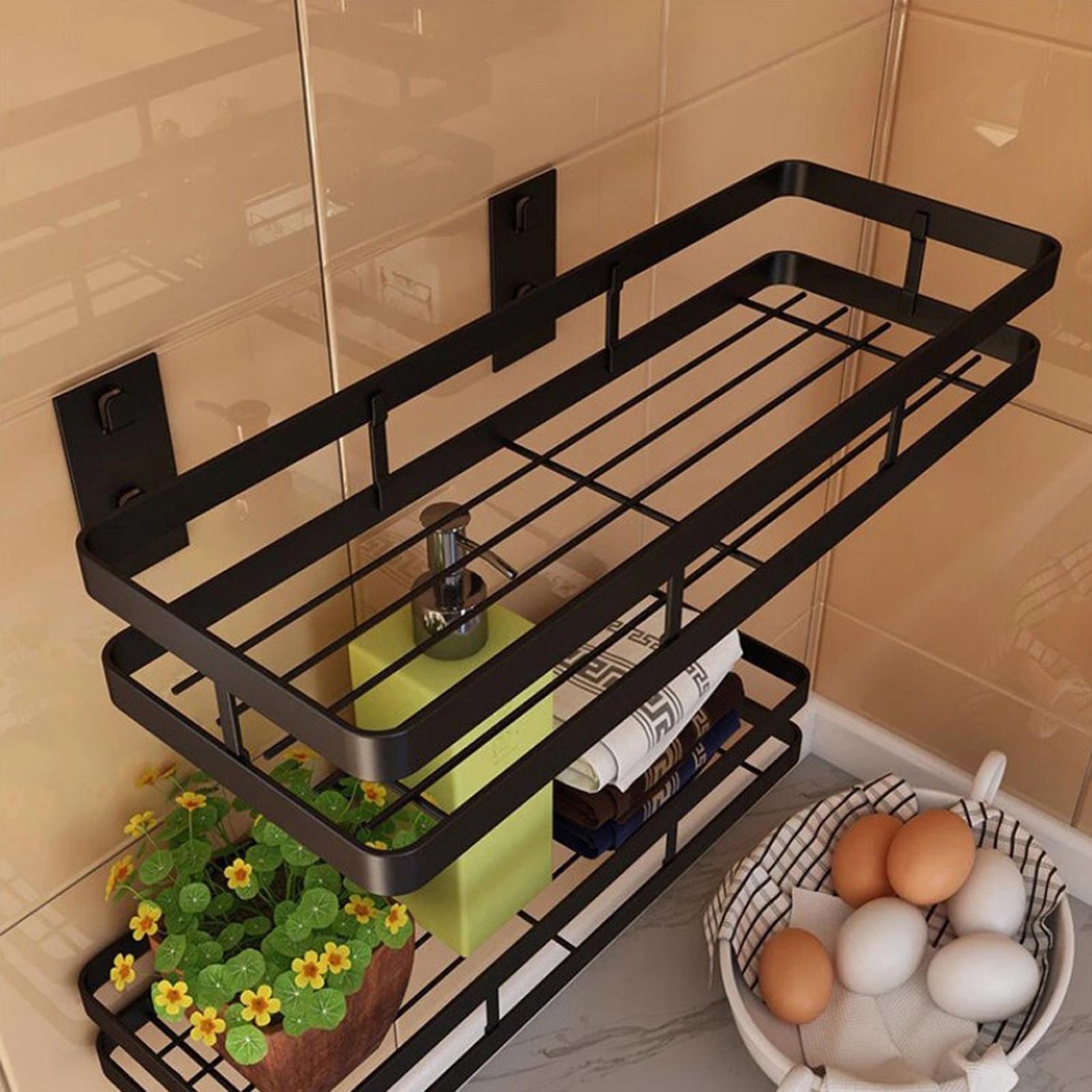 Heavy Duty Metal Shower Caddy Basket Shelf Kitchen Wall Rack Organizer 25cm