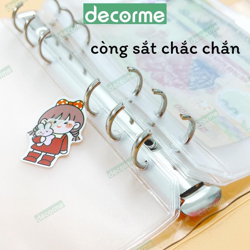 Sổ tiết kiệm đựng tiền DecorMe sổ chi tiêu tiết kiệm thông minh bìa dẻo A6 dễ thương có túi zip tiện dụng lưu trữ