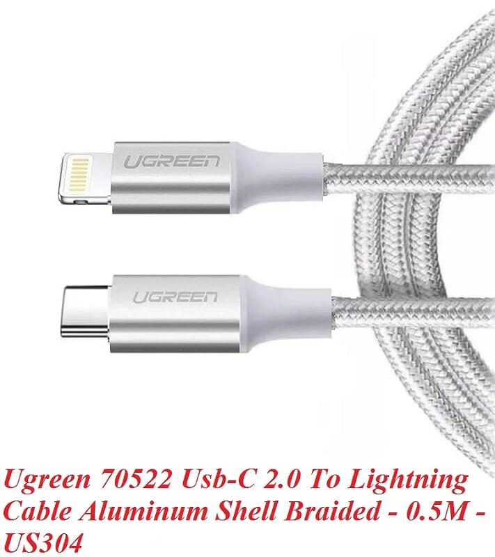 Ugreen UG70522US304TK 0.5m cáp usb type c ra lightning 2.0 màu trắng 50cm - HÀNG CHÍNH HÃNG