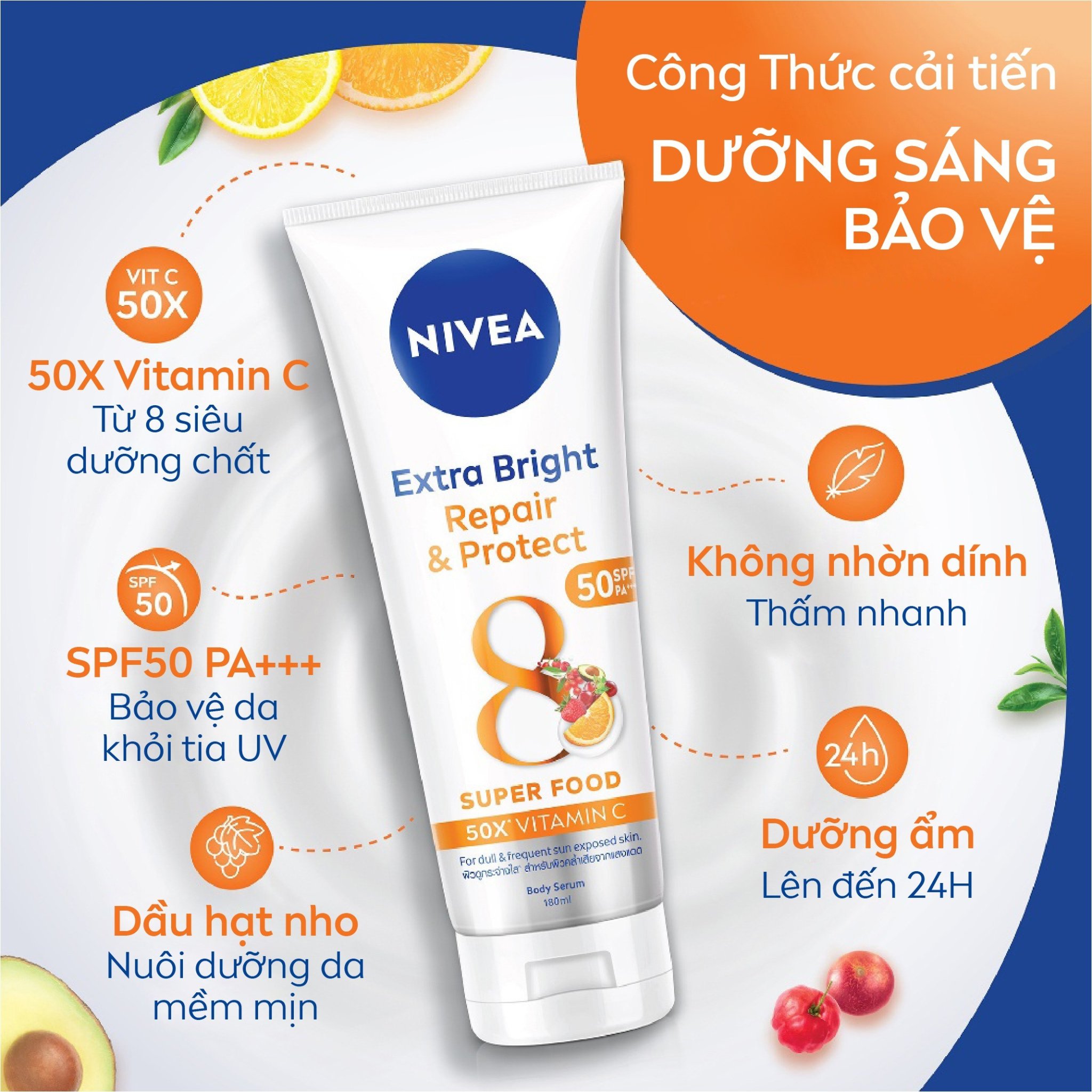 Serum Dưỡng Thể NIVEA Phục Hồi & Chống Nắng Ban Ngày - 88314