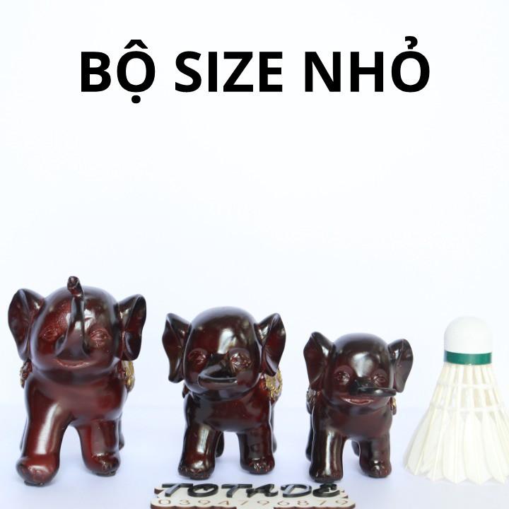 Bộ tượng gia đình voi hạnh phúc - Sản phẩm decor đẹp có 2 size - DES0006