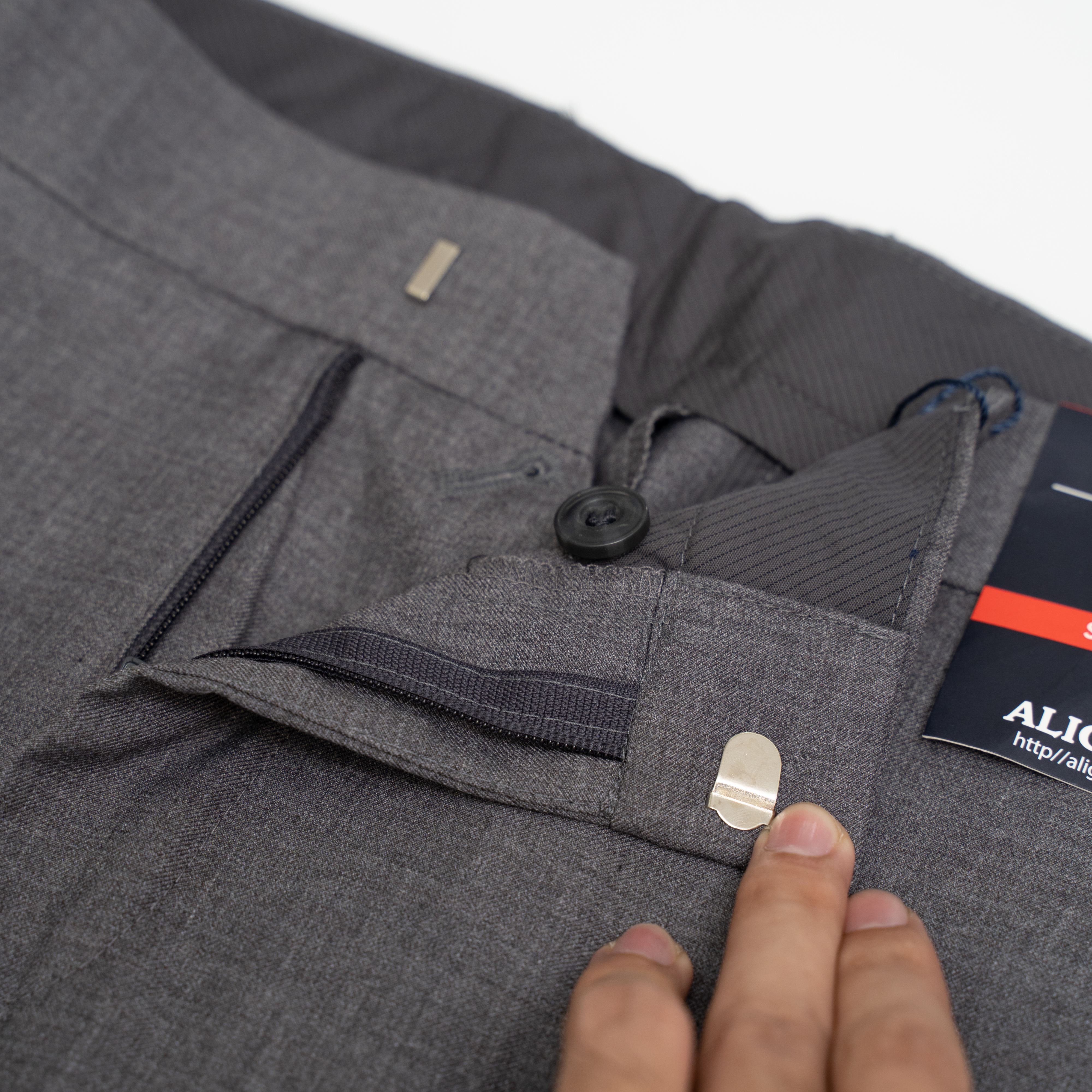 Hình ảnh Quần Âu Nam Aligro Màu Grey Form Chuẩn Slimfit, Vải Cotton Cao Cấp Cực Tôn Dáng, Lịch Sự, Algo1045