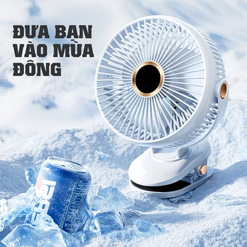 [HÀNG LOẠI ĐẸP]Quạt tích điện mini để bàn pin 10000mAh chạy 24 giờ liên tục 4 chế độ gió xoay 720 độ