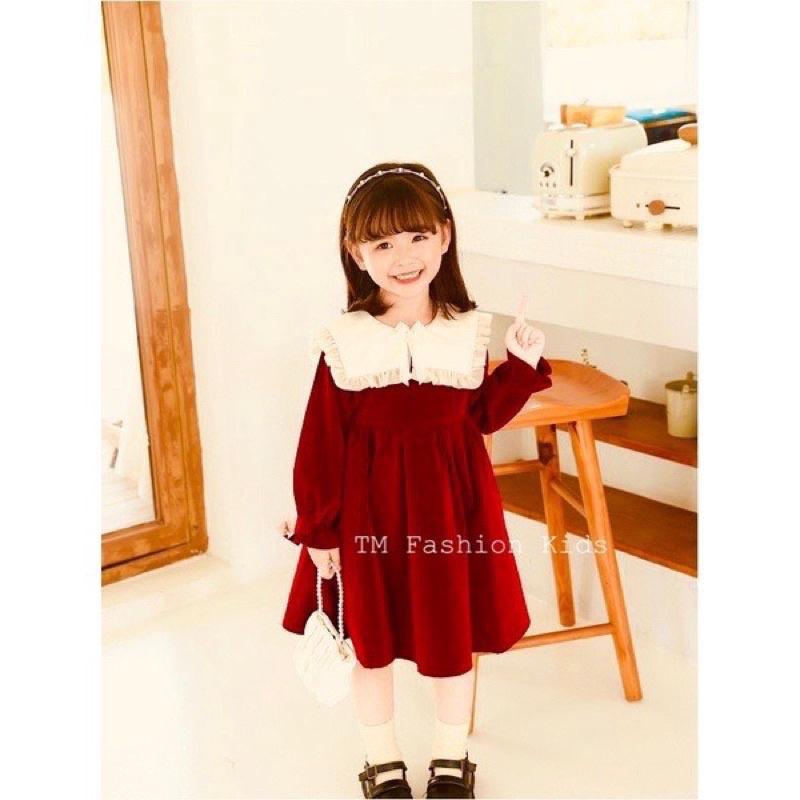 VÁY NHUNG ĐỎ BG CỔ THỦY THỦ VIỀN BÈO