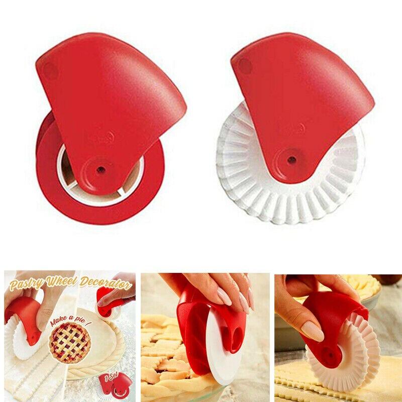 DIY Dough Cutting Tools Pizza Pastry Lattice Cutter Pastry Pie Decor Cutter Plastic Wheel Roller Pie Crust Kitchen Baking Tools