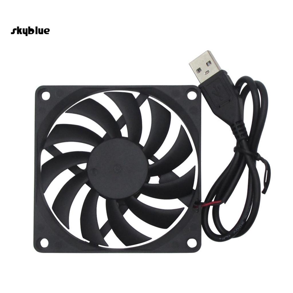 Quạt Tản Nhiệt Usb 5v 8cm Bằng Abs Dễ Lắp Đặt Cho Pc