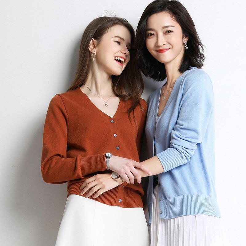 Áo Khoác Len Cardigan Nữ Kiểu Dáng Basic, Chất Len Mềm Mịn Siêu Đẹp - Tặng 1 cột tóc quả bơ