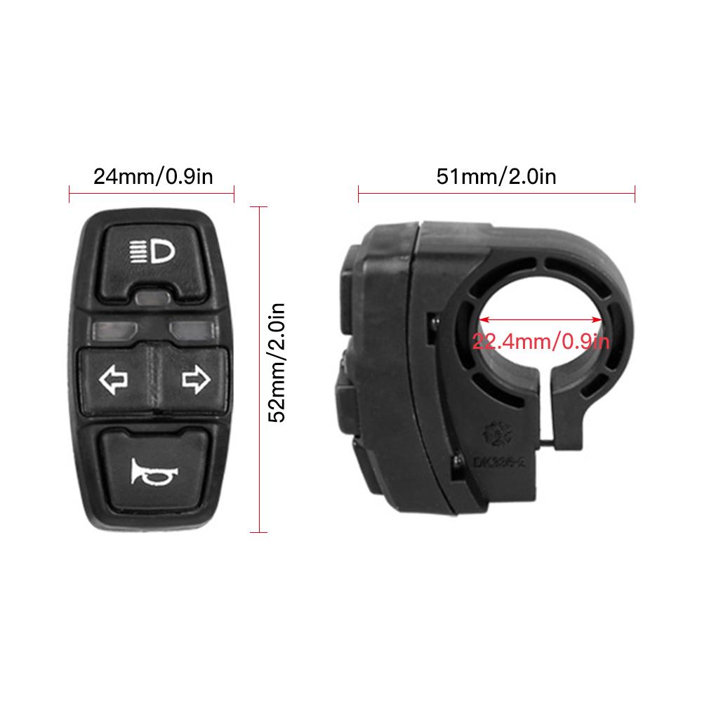 Đèn Pha 3 Trong 1 E-Bike Kèm Công Tăc Đèn Xi Nhan Và Kèn Xe