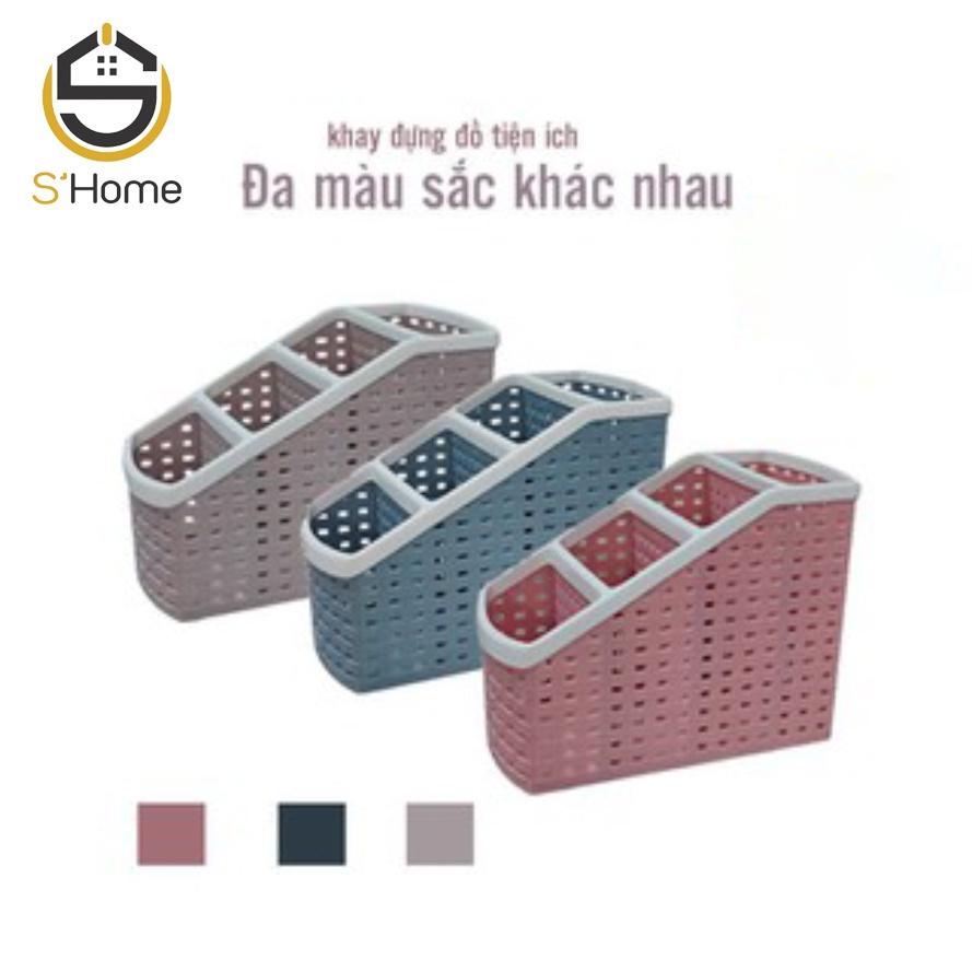 Giỏ Nhựa 4 Ngăn Đựng Bút Viết ️S'Home️ Giỏ Đựng Vật Dụng Văn Phòng Để Bàn Tiện Dụng, Tiết Kiệm Diện Tích – SH41