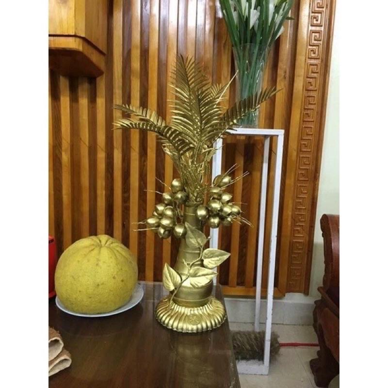 Cây cau vàng đồng có quả cao cấp trưng bàn thờ- cây giả trang trí